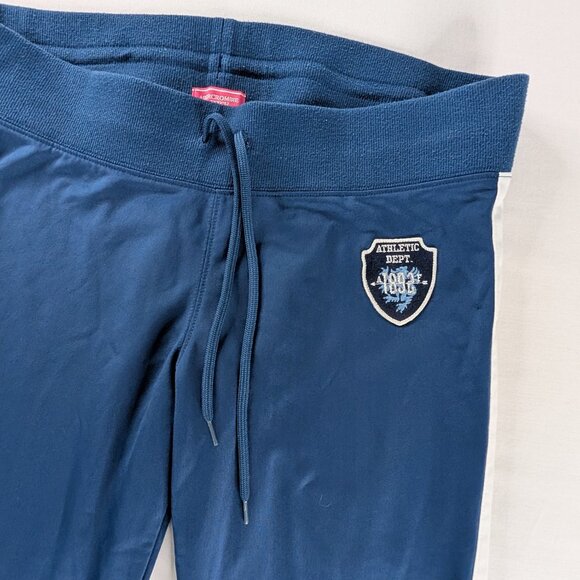 Y2k Abercrombie & Fitch Blue White Spell Out Low Rise Athletic Capris - Picture 4 of 9